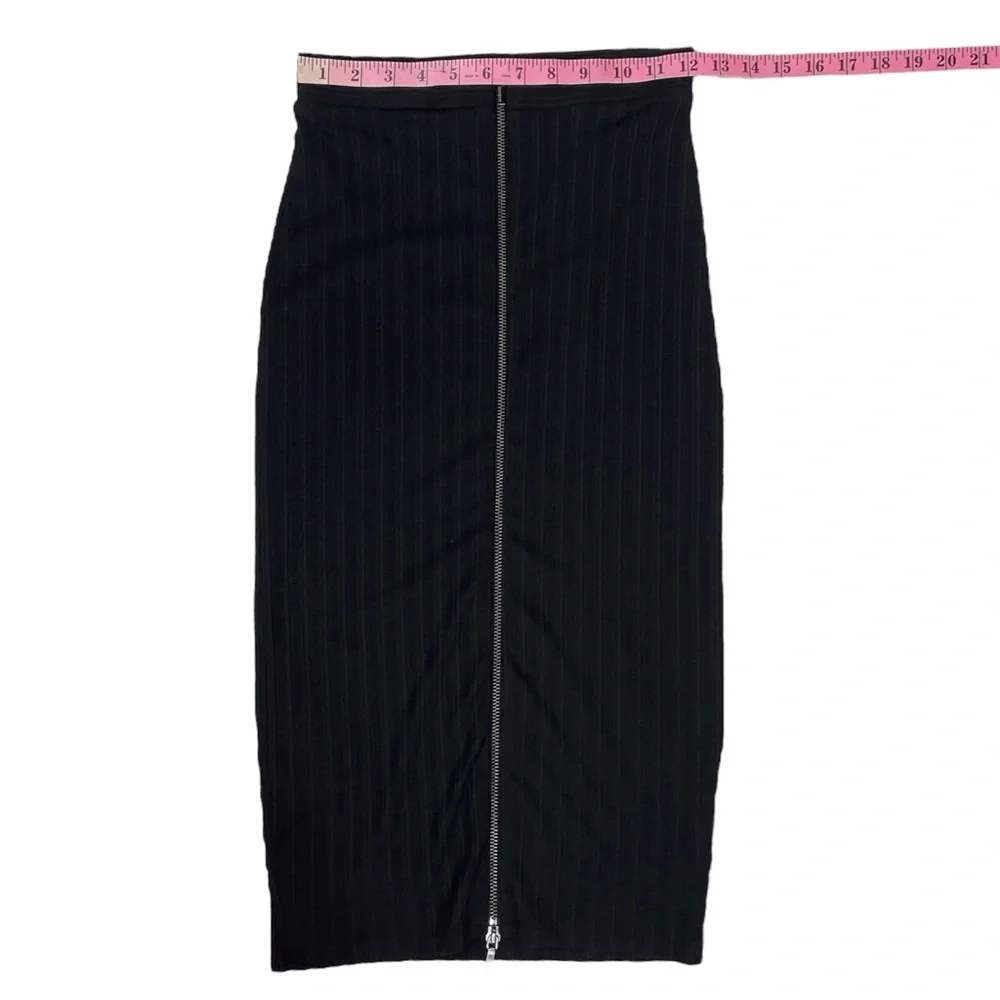 Bebe Full Zip Bodycon Knee Length Pencil Skirt in Black Size XS - Picture 7 of 12